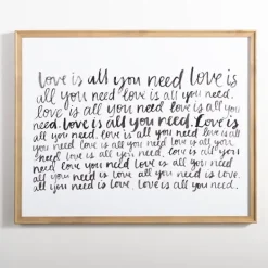 Wall Quotes & Signs-Kirkland's Home Love Is All You Need Framed Wall Plaque White/Black