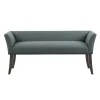 Benches & Ottomans-Kirkland's Home Low Back Flared Nailhead Trim Bench Blue