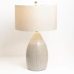 Table Lamps-Kirkland's Home Luca Cream Ceramic Table Lamp Ivory