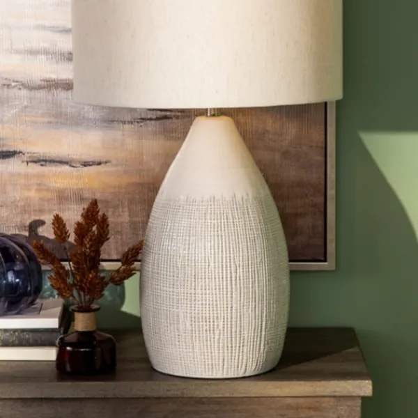 Table Lamps-Kirkland's Home Luca Cream Ceramic Table Lamp Ivory
