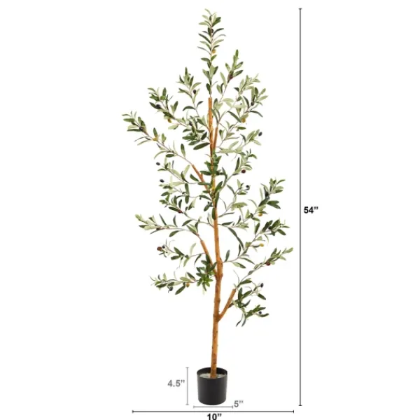 Trees & Topiaries-Kirkland's Home Lucky Olive Tree In Nursery Planter, 54 In.