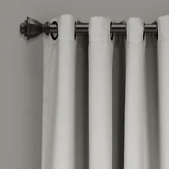 Curtains & Drapes-Kirkland's Home Lush Insulated Curtain Panel Set, 95 In. Gray