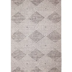 Outdoor Rugs-Kirkland's Home Luxe Diamond Outdoor Area Rug, 5X7 Gray