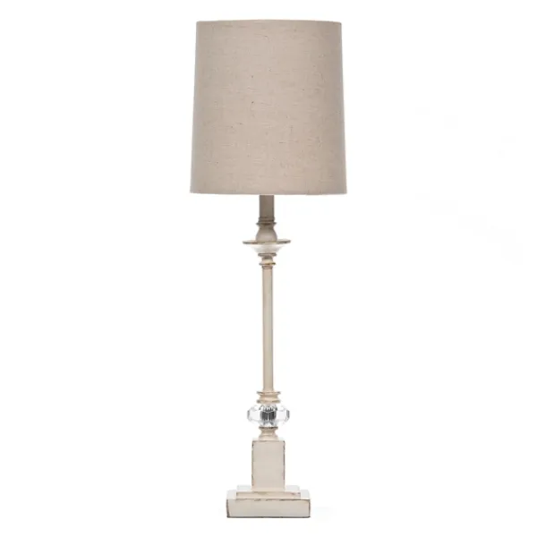 Buffet Lamps-Kirkland's Home Mackinaw Cream Crystal Buffet Lamp Ivory