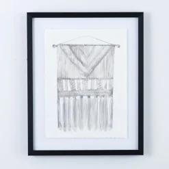 Framed Art-Kirkland's Home Macrame Ii Framed Art Print White/Gray