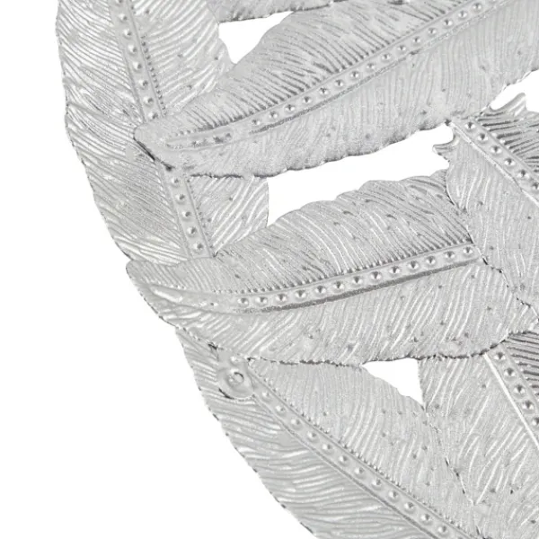 Wall Plaques-Kirkland's Home Madison Park Iron Feathers Wall Plaques, Set Of 3 Silver/Gray