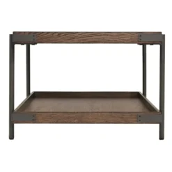 Coffee Tables-Kirkland's Home Mahogany Oak Wood Tray Top Coffee Table Brown