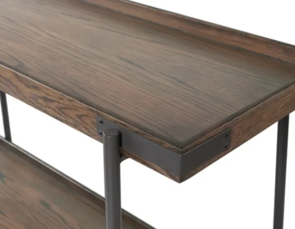 Coffee Tables-Kirkland's Home Mahogany Oak Wood Tray Top Coffee Table Brown