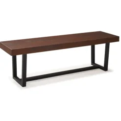 Dining Chairs-Kirkland's Home Mahogany Solid Pine Two-Tone Dining Bench Brown