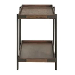 Accent & End Tables-Kirkland's Home Mahogany Tray Top And Shelf Wood Accent Table Brown