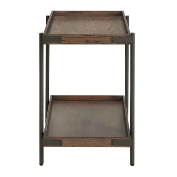 Accent & End Tables-Kirkland's Home Mahogany Tray Top And Shelf Wood Accent Table Brown
