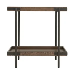 Accent & End Tables-Kirkland's Home Mahogany Tray Top And Shelf Wood Accent Table Brown