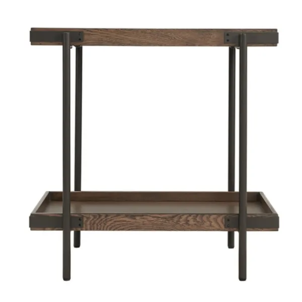 Accent & End Tables-Kirkland's Home Mahogany Tray Top And Shelf Wood Accent Table Brown