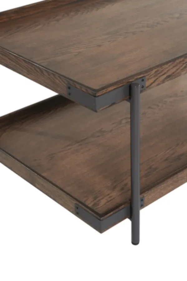 Accent & End Tables-Kirkland's Home Mahogany Tray Top And Shelf Wood Accent Table Brown