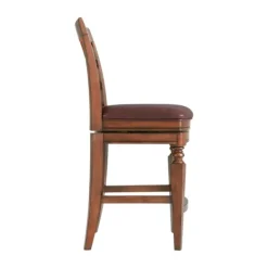 Bar Stools & Counter Height Stools-Kirkland's Home Mahogany Trellis Swivel Counter Stool Brown