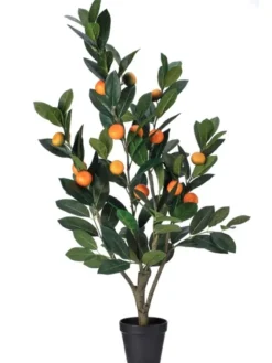 Trees & Topiaries-Kirkland's Home Mandarin Orange Tree In Black Planter