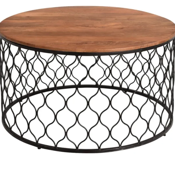 Coffee Tables-Kirkland's Home Mango Wood And Black Iron Coffee Table Brown