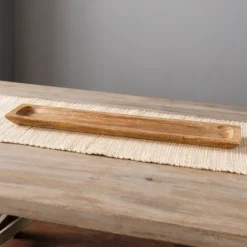 Decorative Bowls & Jars-Kirkland's Home Mango Wood Bowl Runner Brown