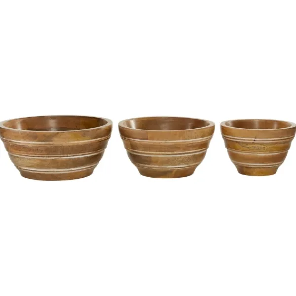 Decorative Bowls & Jars-Kirkland's Home Mango Wood Bowls, Set Of 3 Brown