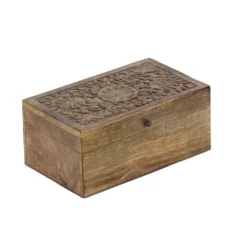 Baskets & Boxes-Kirkland's Home Mango Wood Carved Boxes, Set Of 3 Brown