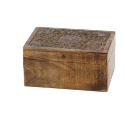 Baskets & Boxes-Kirkland's Home Mango Wood Carved Boxes, Set Of 3 Brown