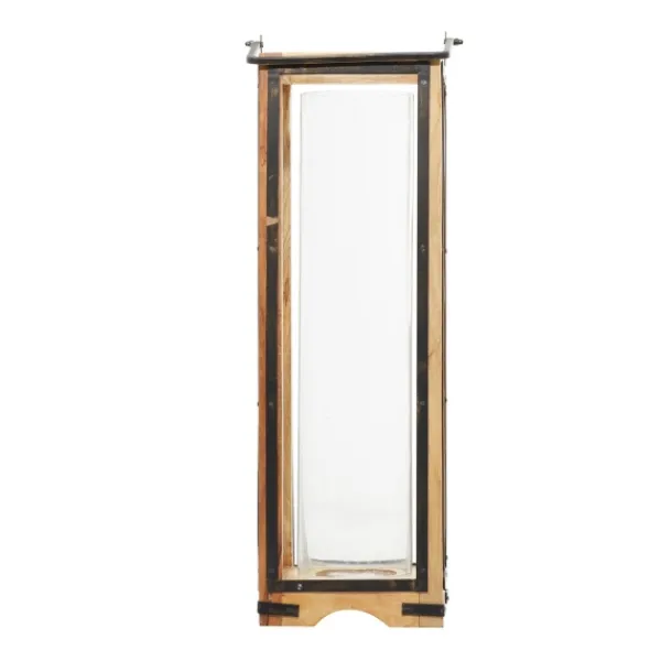 Lanterns-Kirkland's Home Mango Wood Frame Lantern, 31 In. Brown