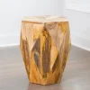 Accent & End Tables-Kirkland's Home Mango Wood Hexagon Side Table Tan