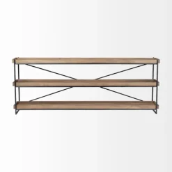 Console Tables-Kirkland's Home Mango Wood Metal Frame Console Table Brown