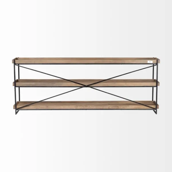 Console Tables-Kirkland's Home Mango Wood Metal Frame Console Table Brown