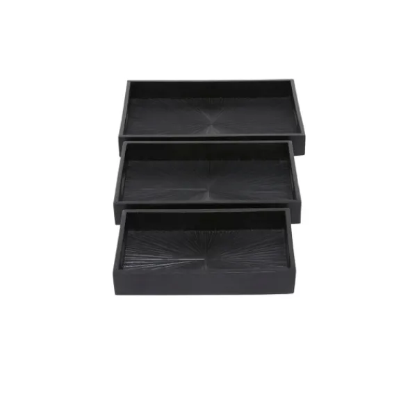 Decorative Trays-Kirkland's Home Mango Wood Trays, Set Of 3 Black