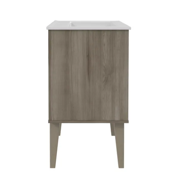 Bathroom Furniture-Kirkland's Home Maple Corinth Wood Sink Vanity Gray