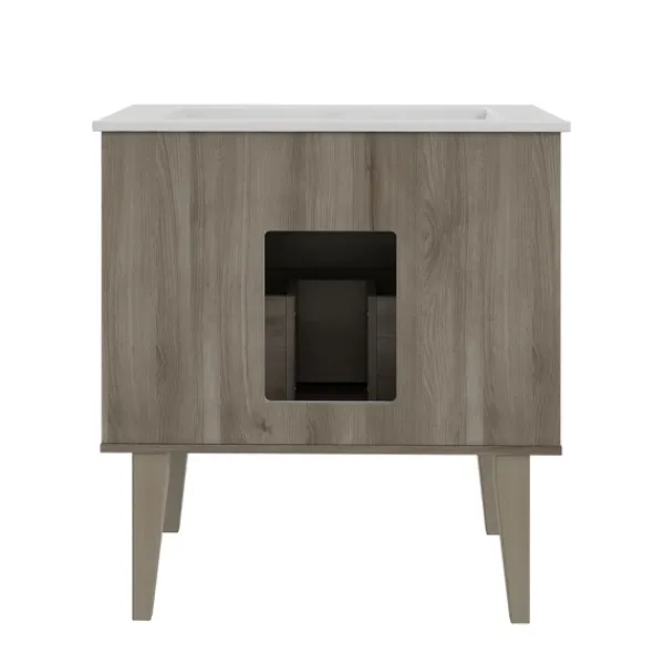 Bathroom Furniture-Kirkland's Home Maple Corinth Wood Sink Vanity Gray