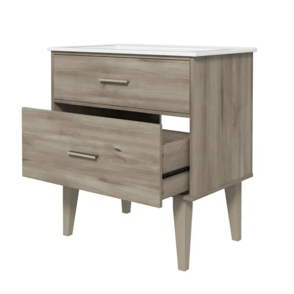 Bathroom Furniture-Kirkland's Home Maple Corinth Wood Sink Vanity Gray