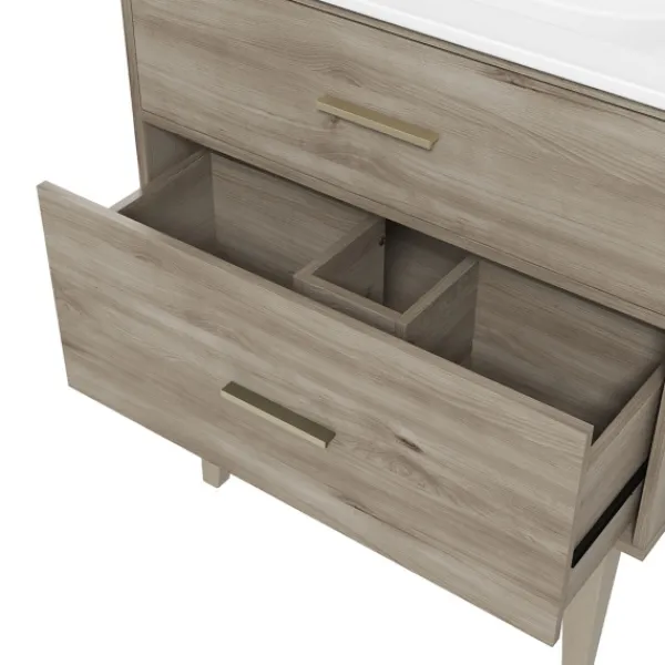 Bathroom Furniture-Kirkland's Home Maple Corinth Wood Sink Vanity Gray