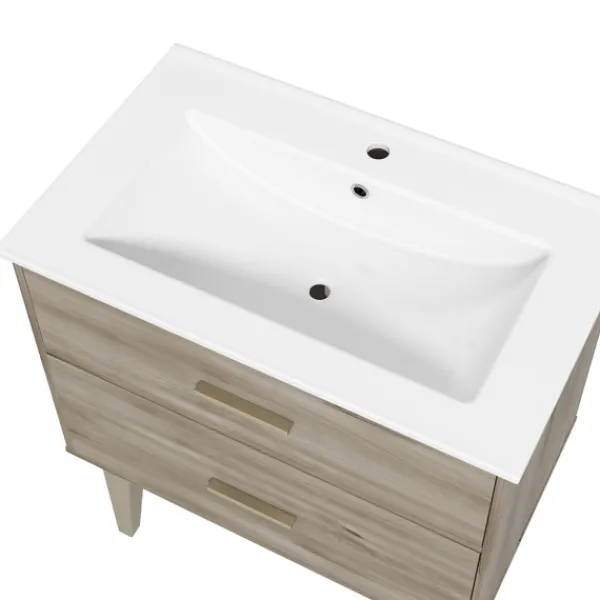 Bathroom Furniture-Kirkland's Home Maple Corinth Wood Sink Vanity Gray