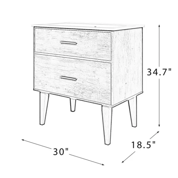 Bathroom Furniture-Kirkland's Home Maple Corinth Wood Sink Vanity Gray