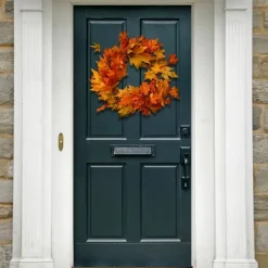 Wreaths-Kirkland's Home Maple Leaf Fall Foliage Wreath Orange