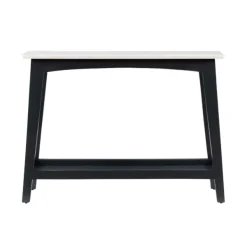Console Tables-Kirkland's Home Marble And Black Wood Console Table