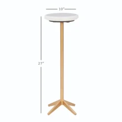Accent & End Tables-Kirkland's Home Marble And Gold Base Cocktail Table White