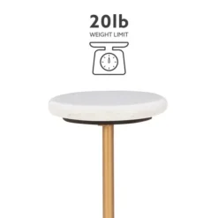 Accent & End Tables-Kirkland's Home Marble And Gold Base Cocktail Table White