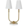 Table Lamps-Kirkland's Home Marble And Gold Twin Shade Table Lamp White