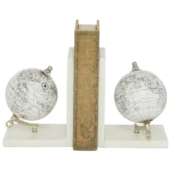 Decorative Accents-Kirkland's Home Marble Globe Bookends, Set Of 2 White