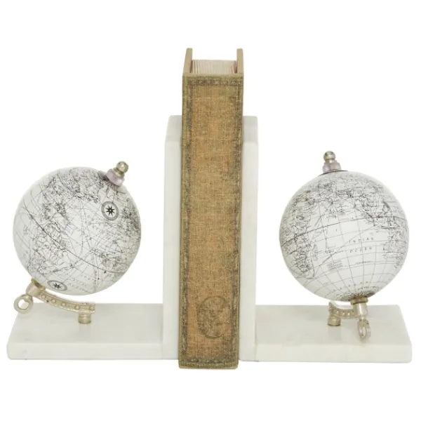 Decorative Accents-Kirkland's Home Marble Globe Bookends, Set Of 2 White