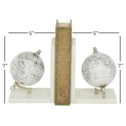 Decorative Accents-Kirkland's Home Marble Globe Bookends, Set Of 2 White