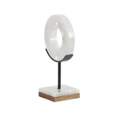 Statues & Figurines-Kirkland's Home Marble Ring Sculpture, 11 In. White
