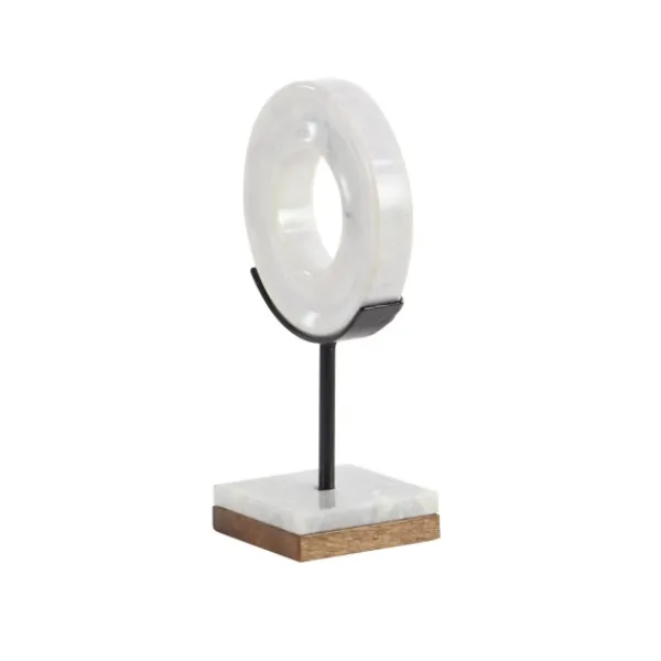 Statues & Figurines-Kirkland's Home Marble Ring Sculpture, 11 In. White