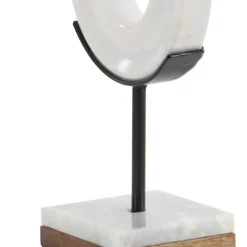 Statues & Figurines-Kirkland's Home Marble Ring Sculpture, 11 In. White