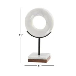 Statues & Figurines-Kirkland's Home Marble Ring Sculpture, 11 In. White