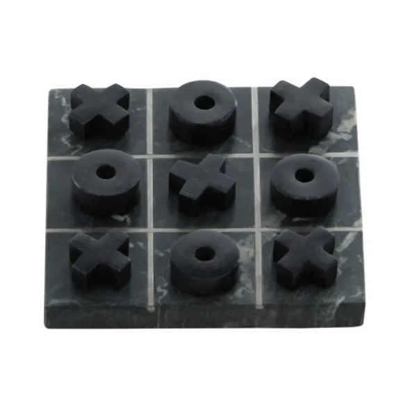 Decorative Accents-Kirkland's Home Marble Tic Tac Toe Board Black
