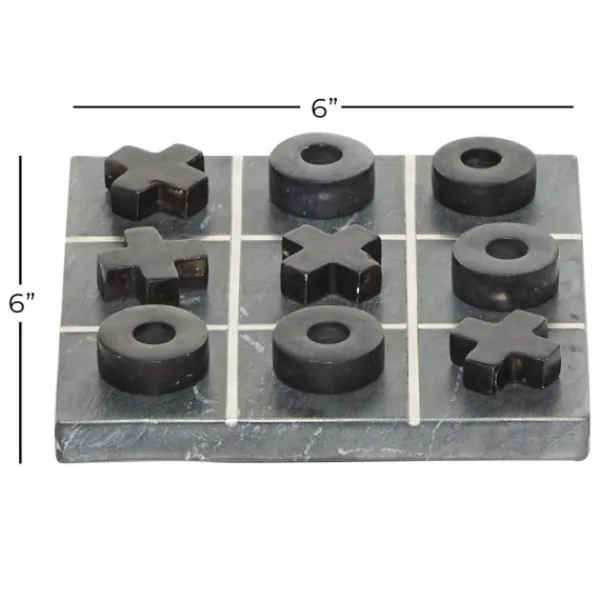 Decorative Accents-Kirkland's Home Marble Tic Tac Toe Board Black